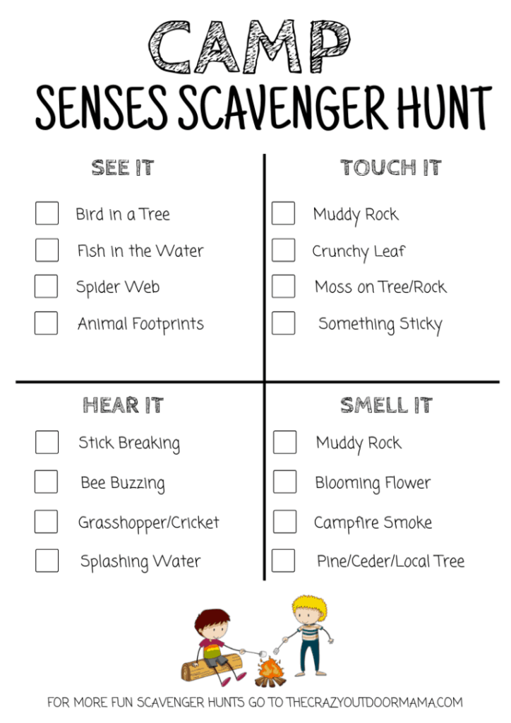 7 Free Camping Scavenger Hunt Printables For Kids The Crazy Outdoor Mama