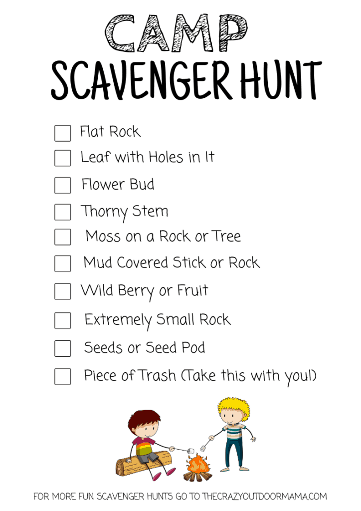 7 Free Camping Scavenger Hunt Printables For Kids The Crazy Outdoor Mama