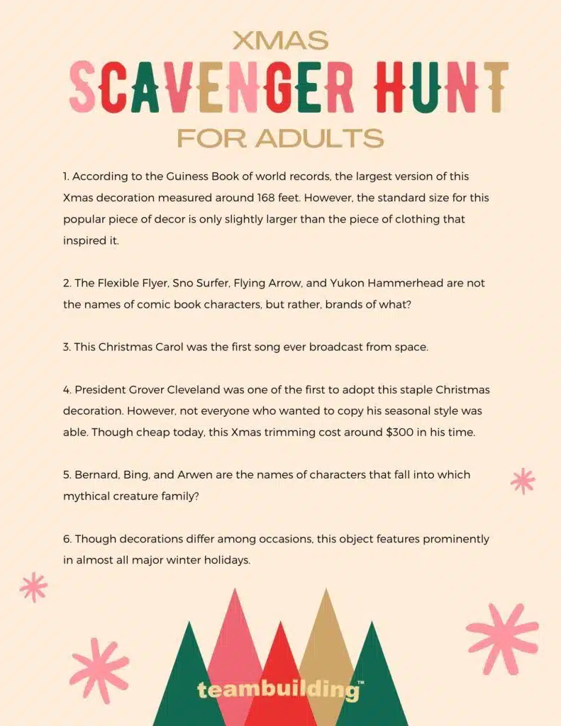 9 Best Holiday Scavenger Hunt Templates Printable 