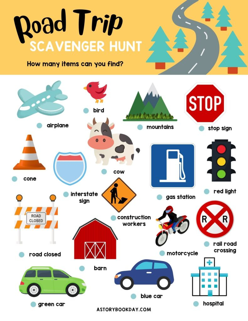 A Fun Free Printable Road Trip Scavenger Hunt For Kids