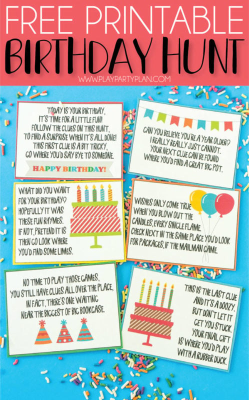 A Super Fun Birthday Scavenger Hunt Free Printable Play Party Plan