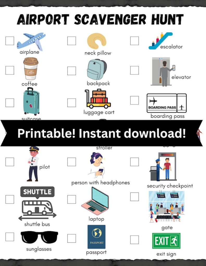 Airport Scavenger Hunt Printable Instant Download Etsy