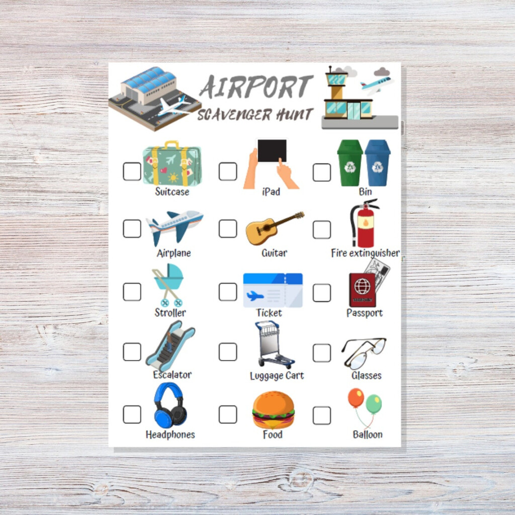 Airport Scavenger Hunt Printable Printable Word Searches