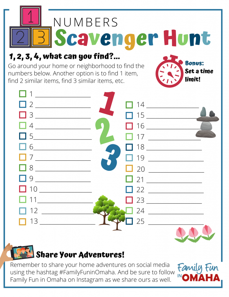 Alphabet Number And Color Scavenger Hunts Family Fun In Omaha