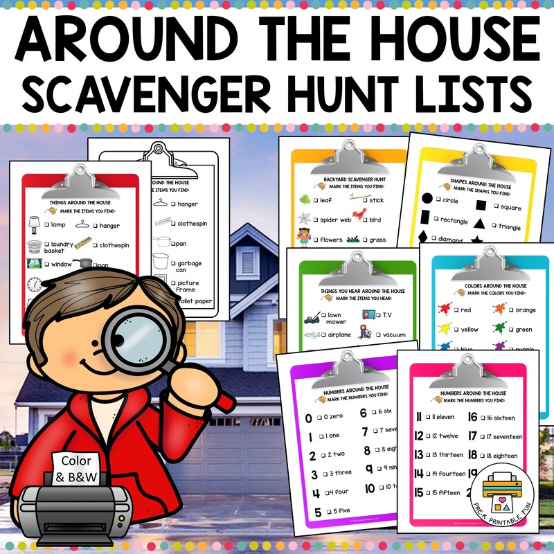 Around The House Scavenger Hunt Pre K Printable Fun