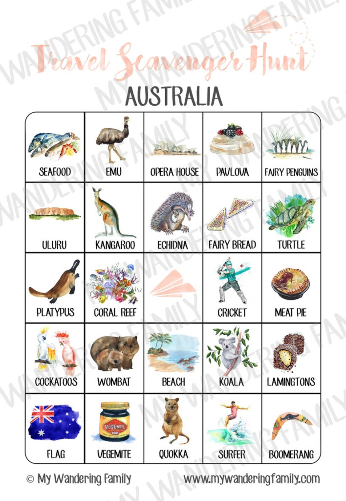 Australia Scavenger Hunt Game PRINTABLE Instant Download Etsy