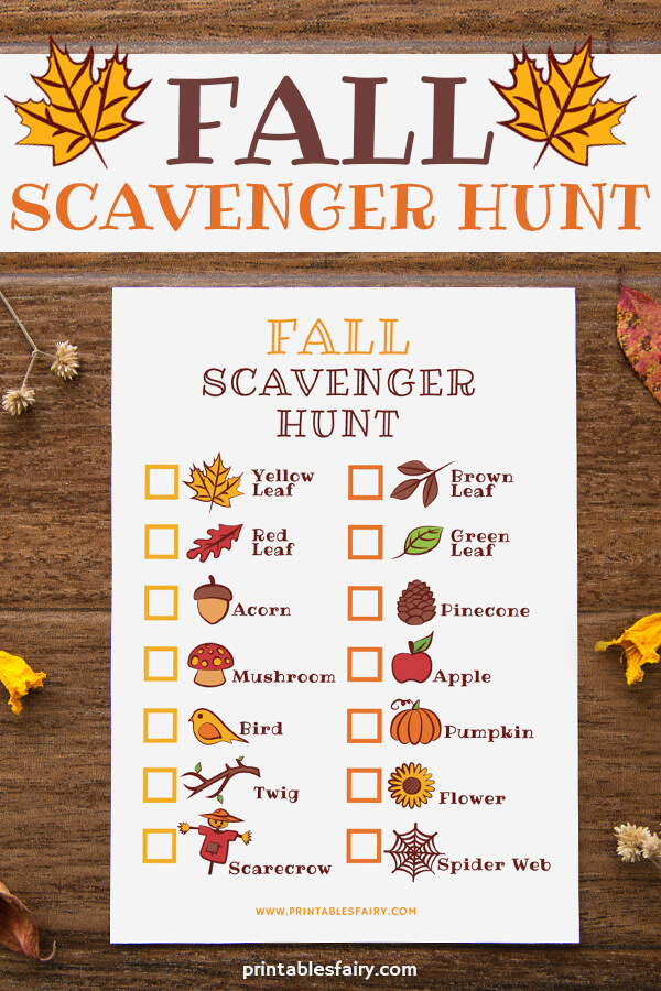 Autumn Scavenger Hunt Printable