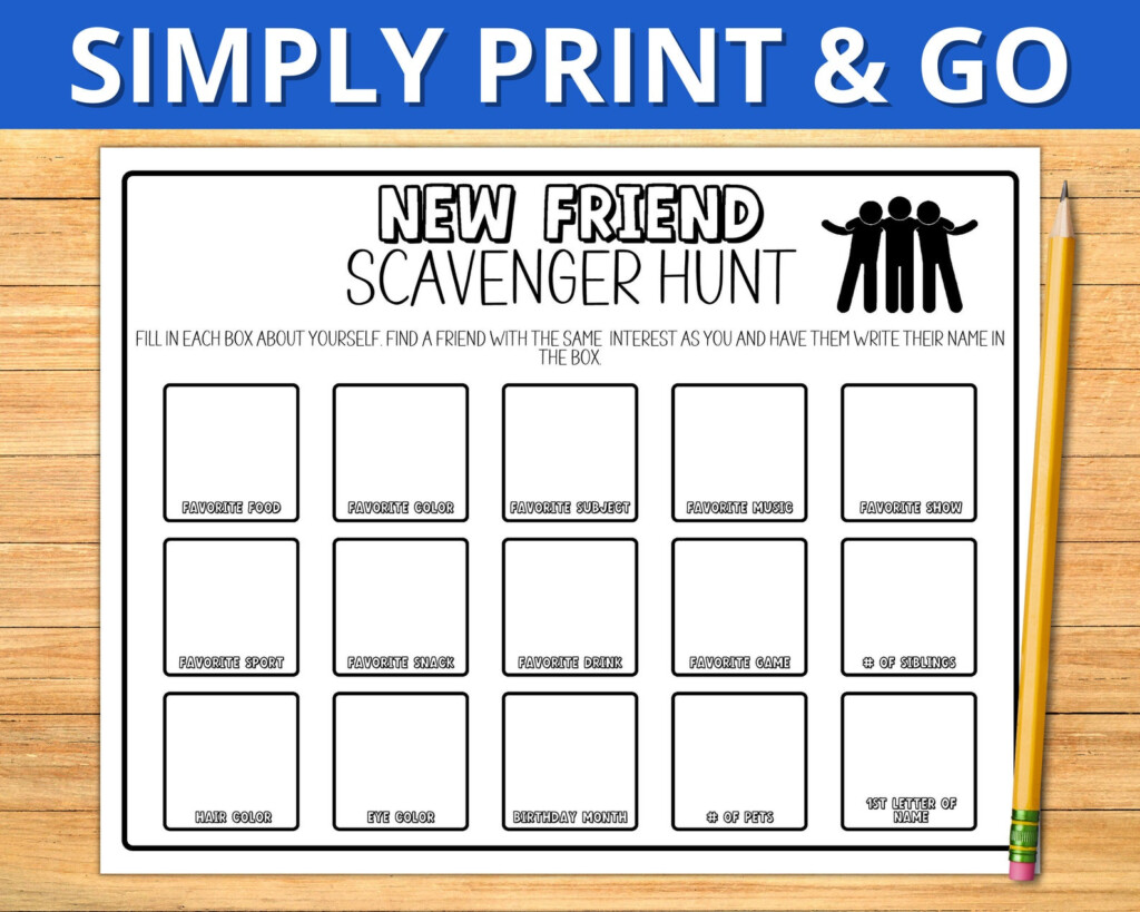 Back To School New Friend Scavenger Hunt Find Someone Who Etsy