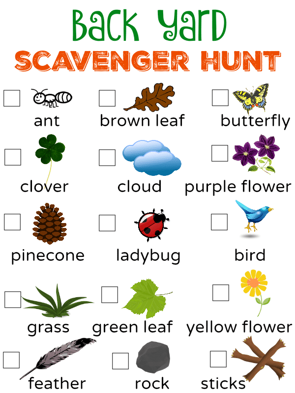 Backyard Scavenger Hunt With Free Printable Great For Kids Of All Ages 