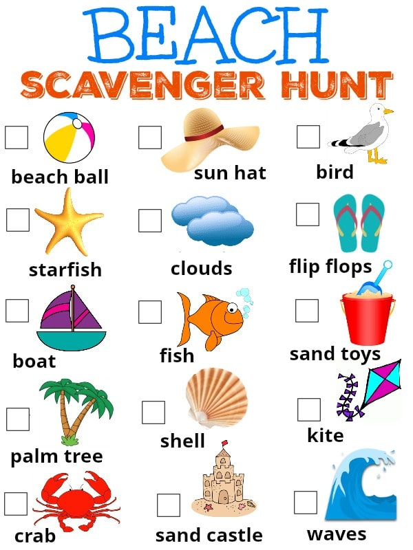 Beach Scavenger Hunt Free Printable So Easy Being Green Bloglovin 