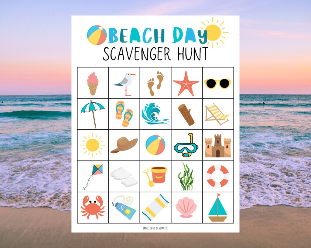 Beach Scavenger Hunt Printable Printable Scavenger Hunt Kids Etsy UK