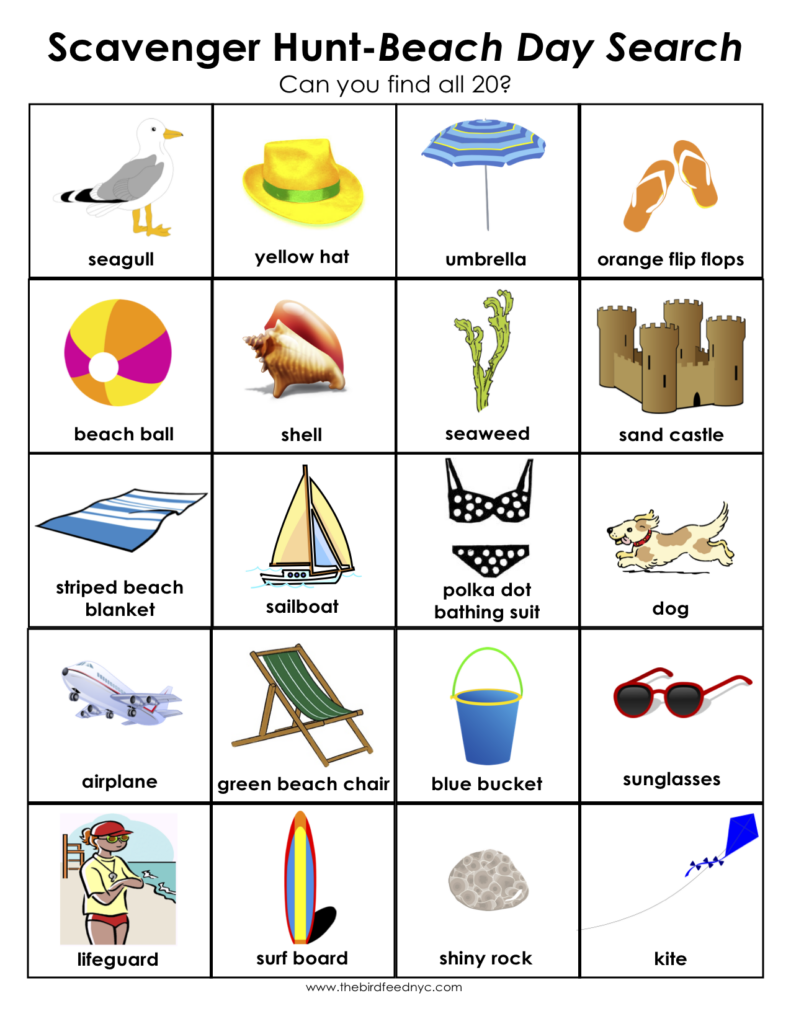 Beach Scavenger Hunt Printable Scavenger Hunt For Kids Beach Day 