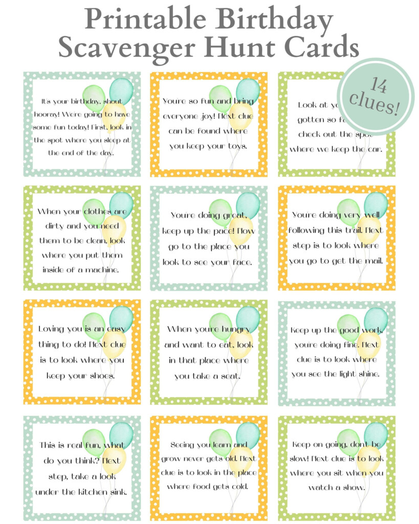 Birthday Scavenger Hunt For Kids Free Printable Artofit