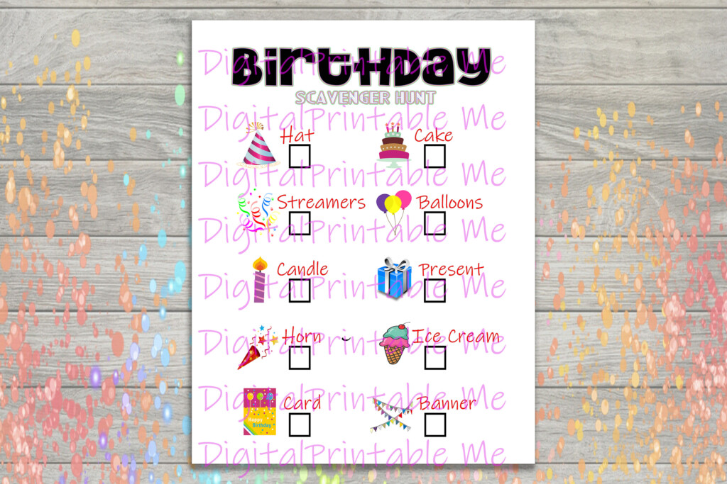 Birthday Scavenger Hunt Printable Kids Activity On Behance