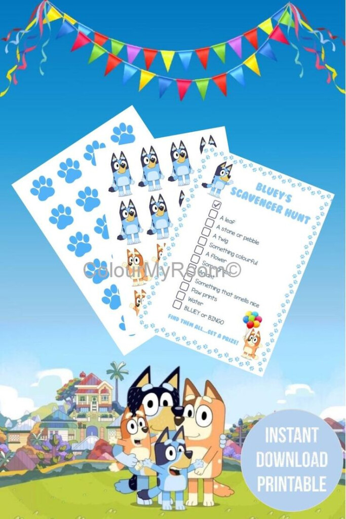 Bluey Scavenger Hunt Game Instructions Printable