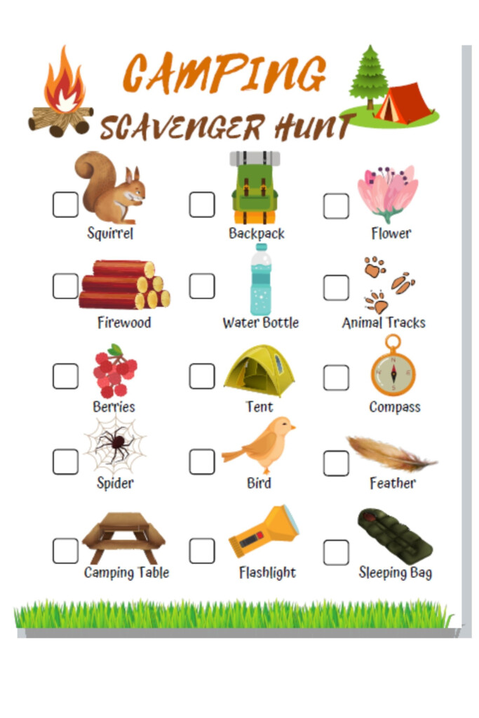 Camping Scavenger Hunt Free Printable