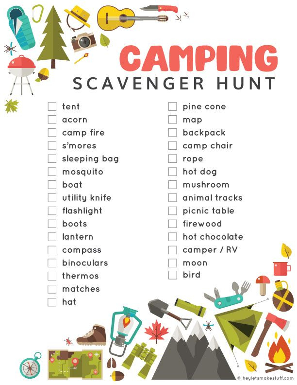 Camping Scavenger Hunt Free Printable Printable Templates Free