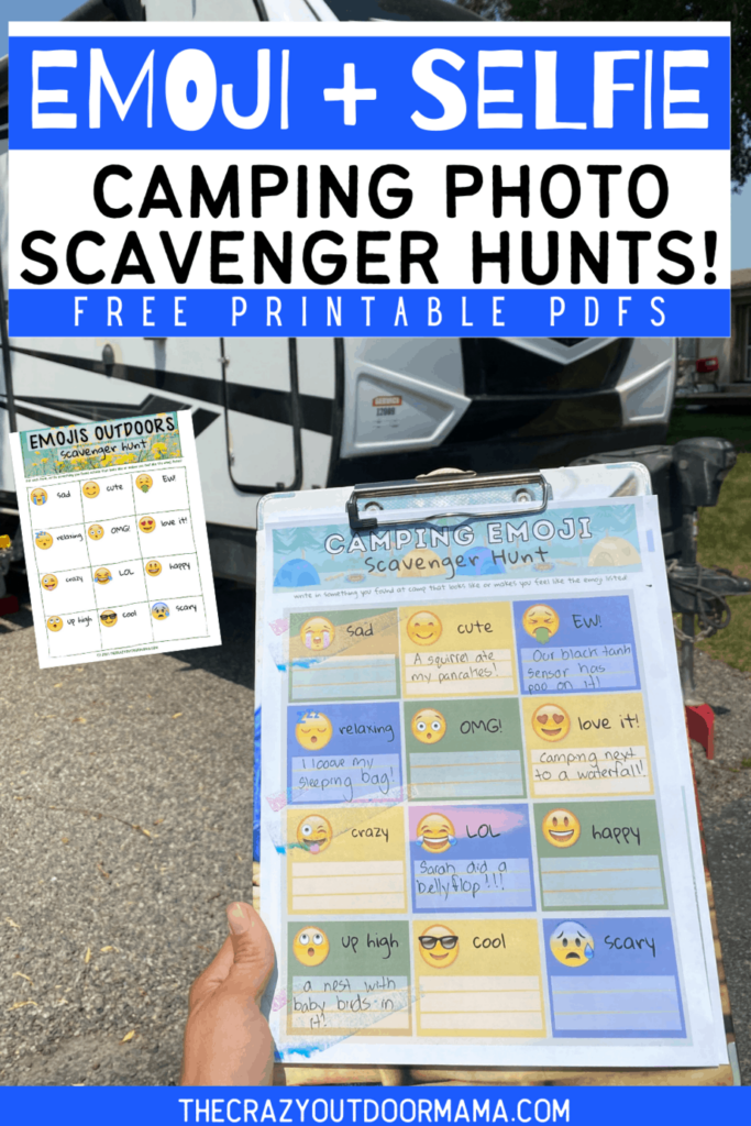 Camping Selfie Emoji Photo Scavenger Hunt Free Printable PDFs The 