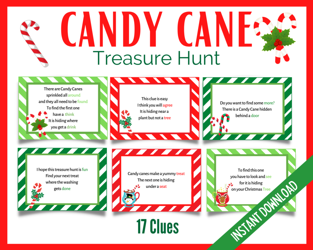 Candy Cane Scavenger Hunt Printable