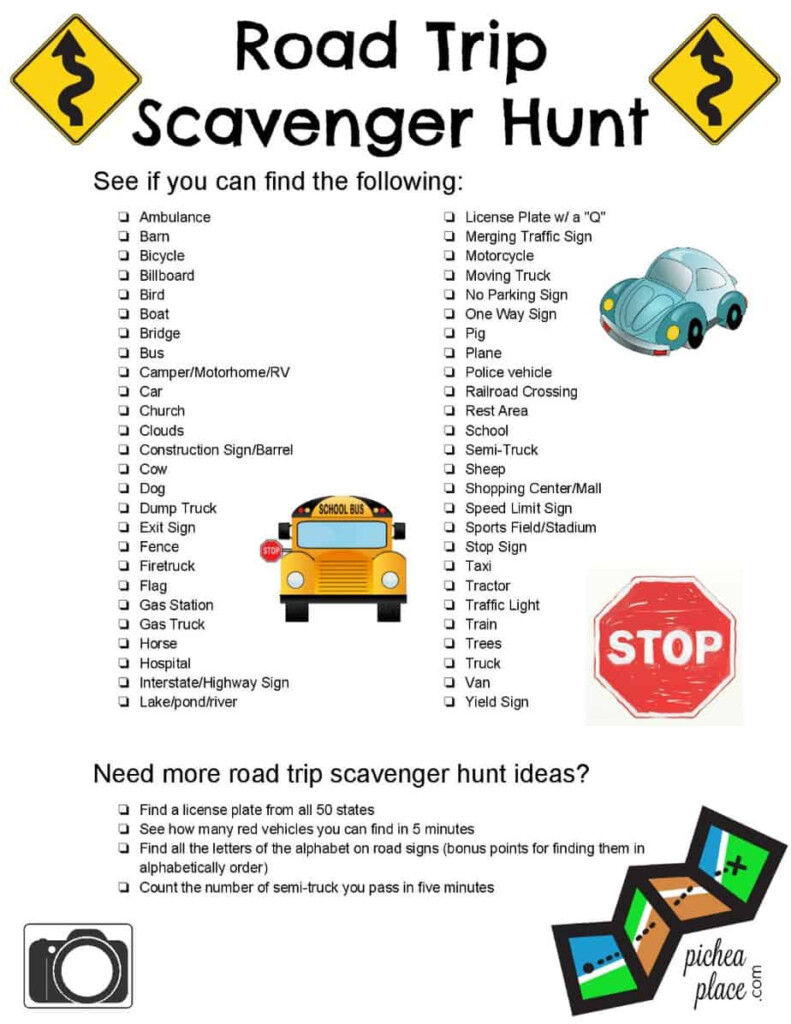 Car Scavenger Hunt Printables