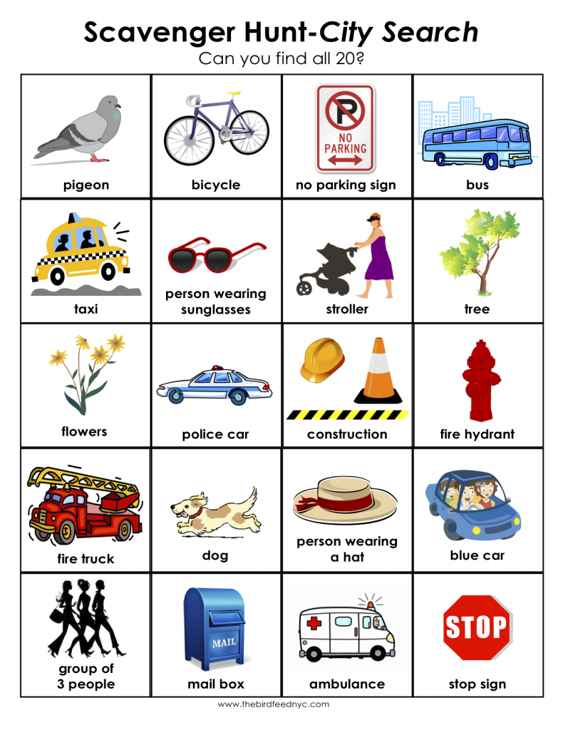 Car Scavenger Hunt Printables