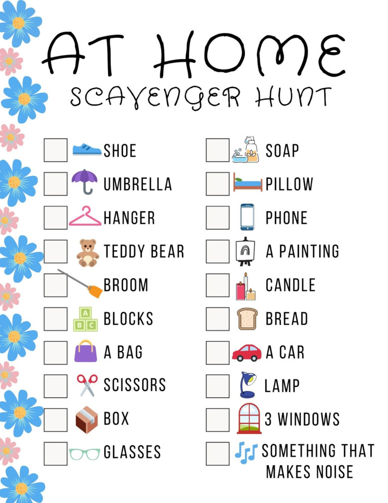 Cheer Up A Day Stuck At Home With This Fun Indoor Scavenger Hunt with 