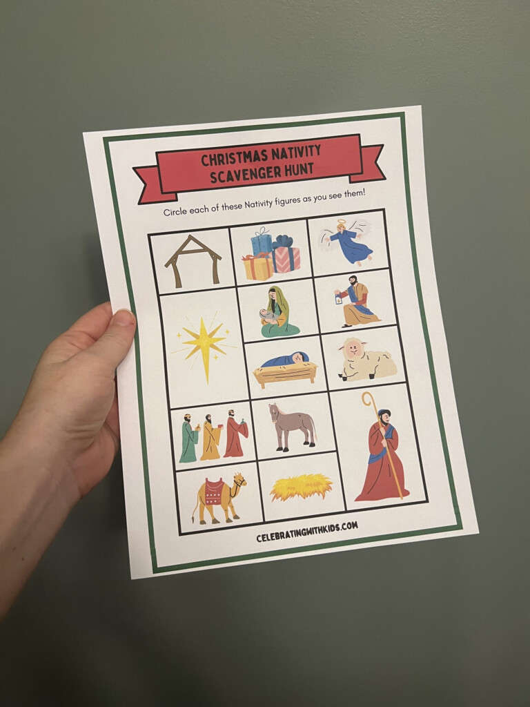 Christmas Nativity Scavenger Hunt For Kids Free Printable 