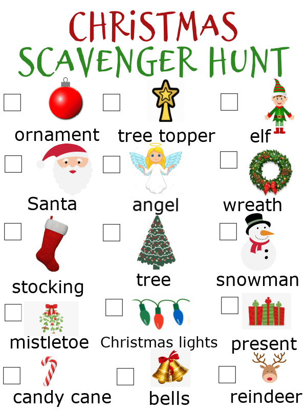 Christmas Scavenger Hunt For Kids