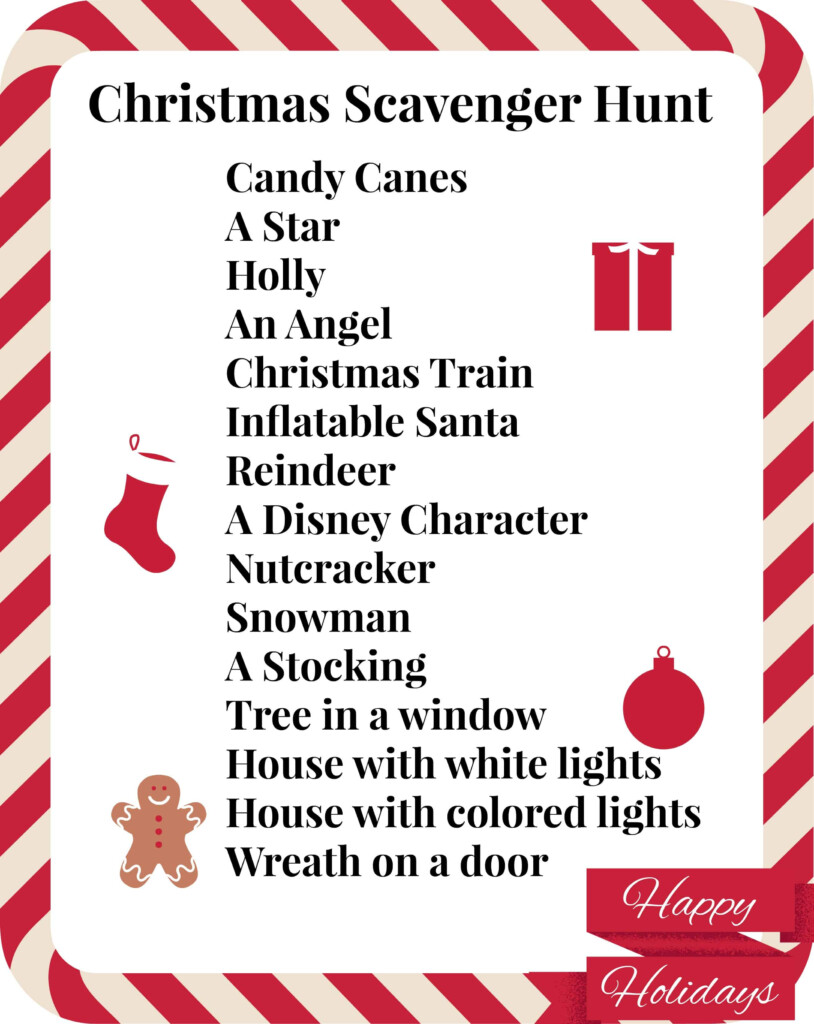 Christmas Scavenger Hunt Free Printables