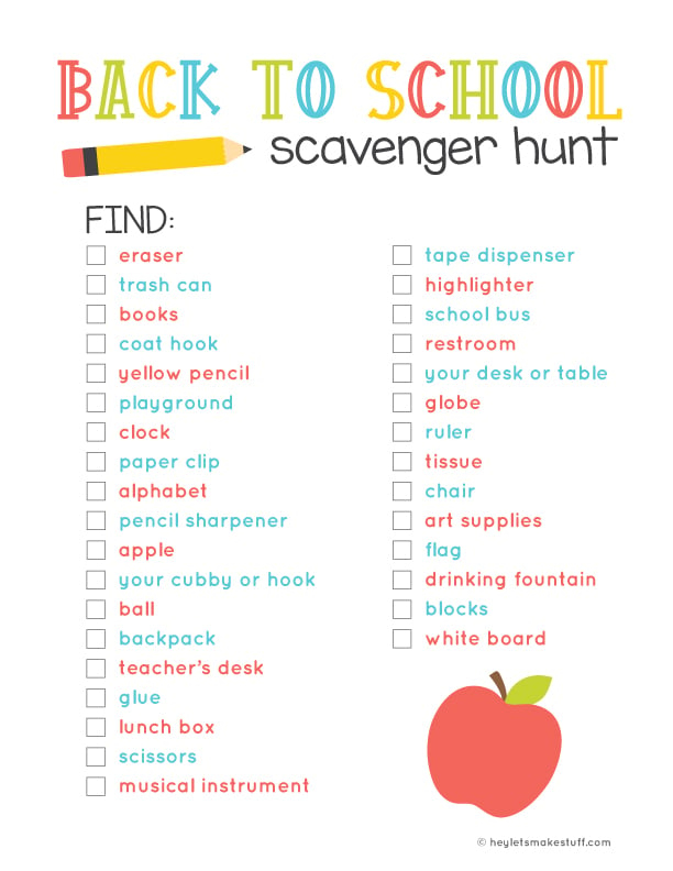 Classroom Scavenger Hunt Clues