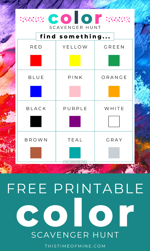 Color Scavenger Hunt Printable