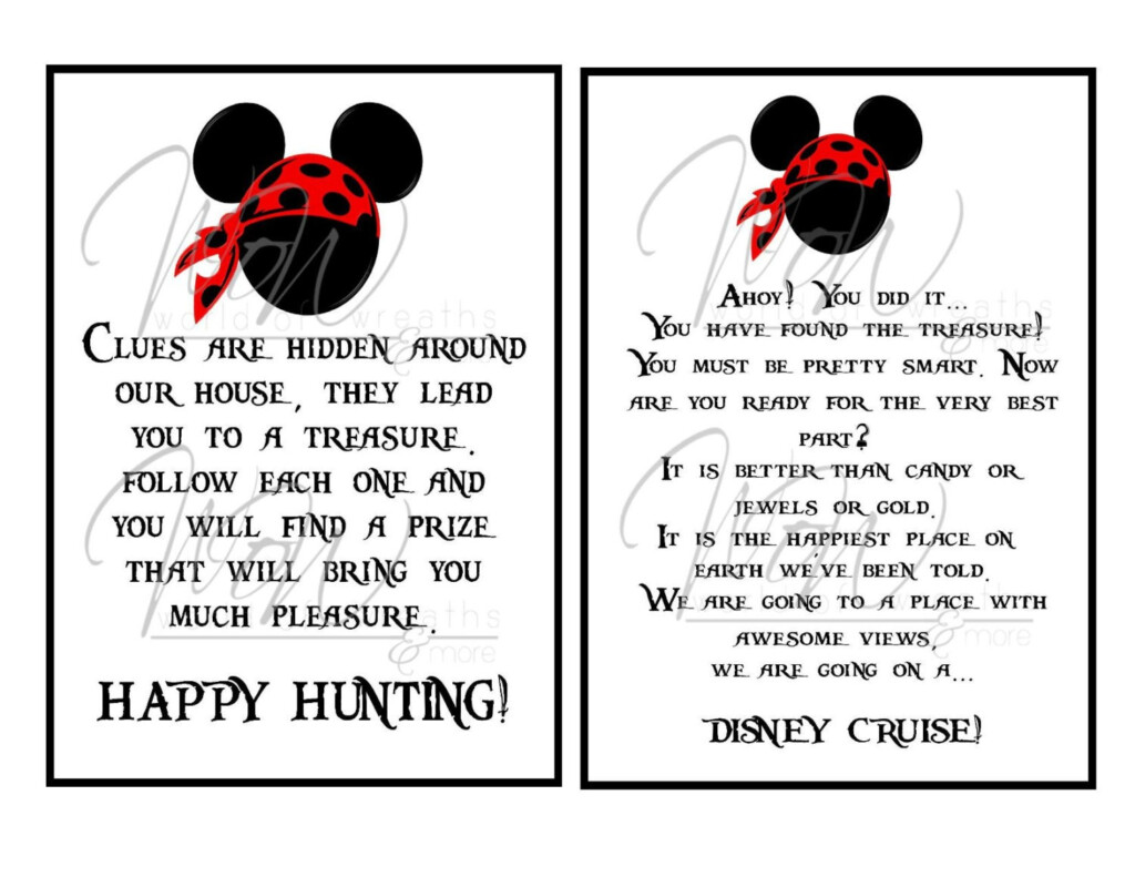 Disney Reveal Scavenger Hunt Printable