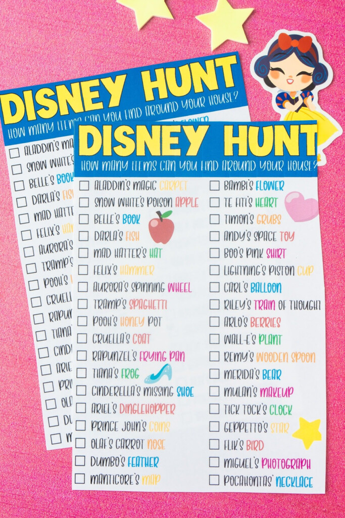 Disney Scavenger Hunt For Kids Free Printable Play Party Plan