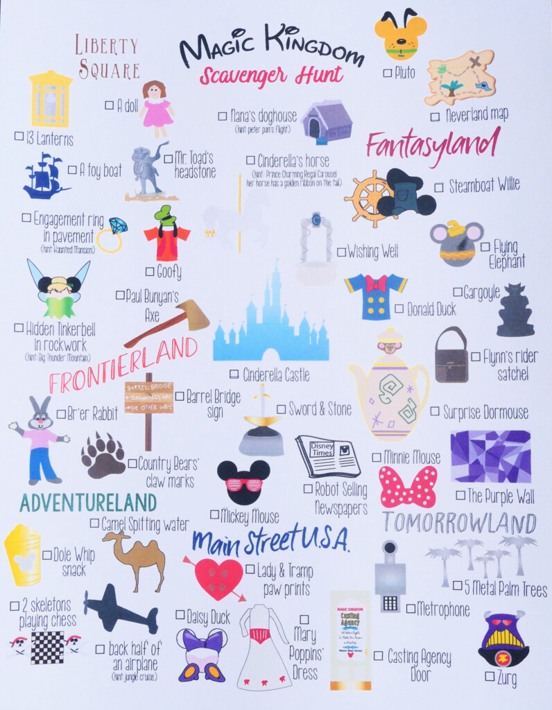 Disney World Scavenger Hunt Printable