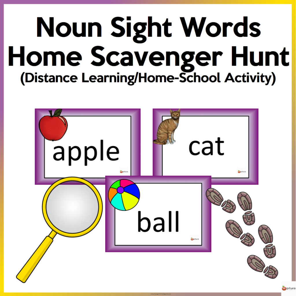 Distance Learning Noun Dolch Sight Words Home Scavenger Hunt Made By 