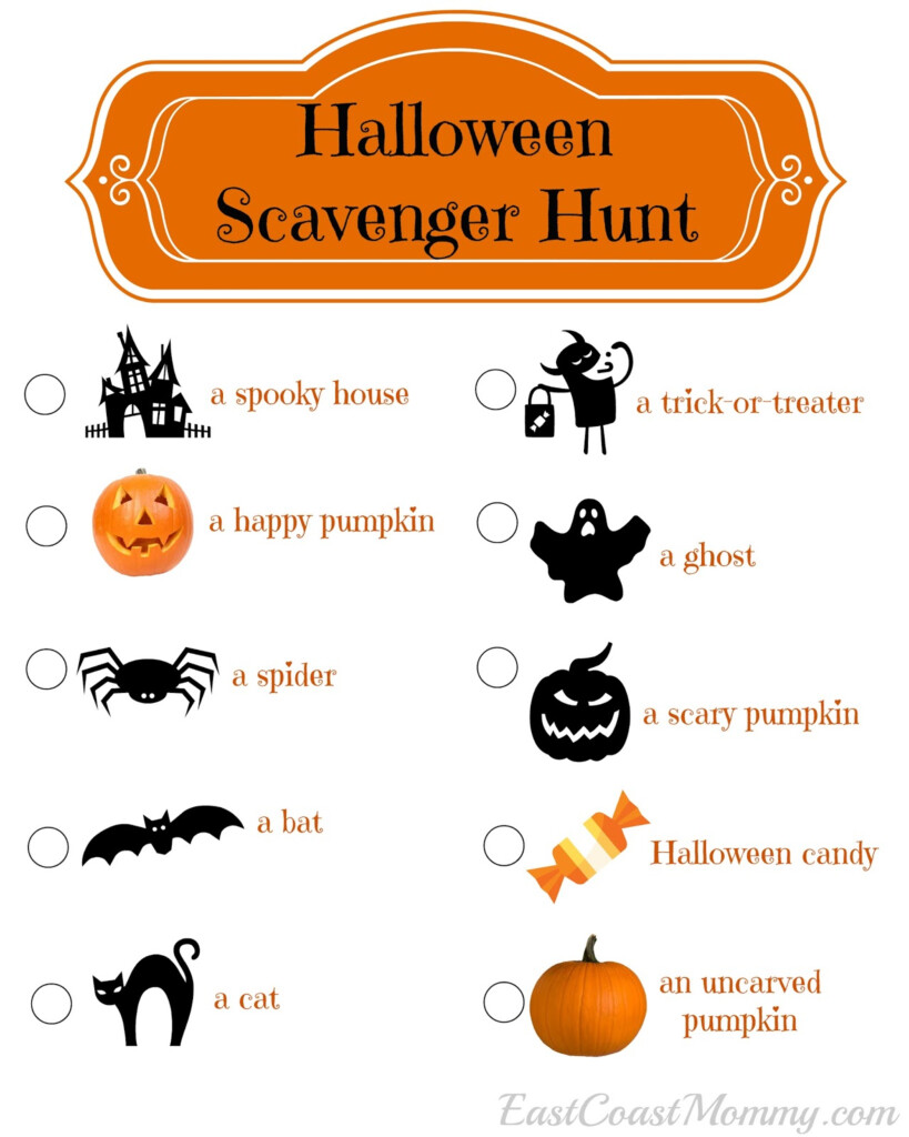 East Coast Mommy Halloween Scavenger Hunt with Free Printable 