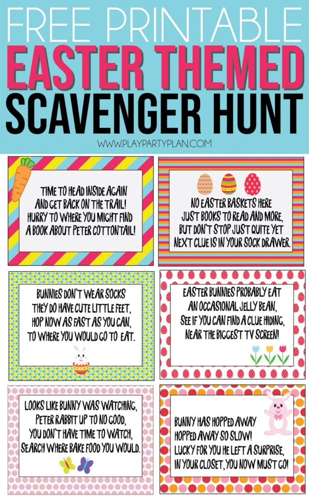 Easter Scavenger Hunt Clues Printable