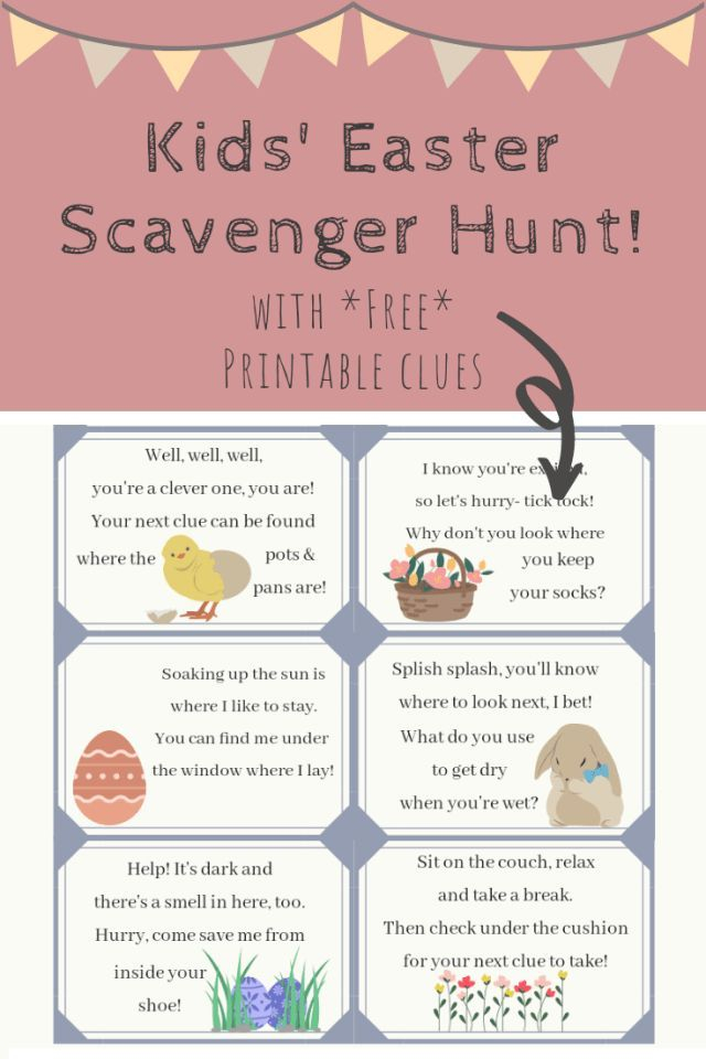 Easter Scavenger Hunt Easter Scavenger Hunt Easter Egg Hunt Clues 