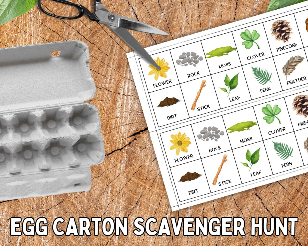 Egg Carton Scavenger Hunt Printable Nature Scavenger Hunt For Kids 