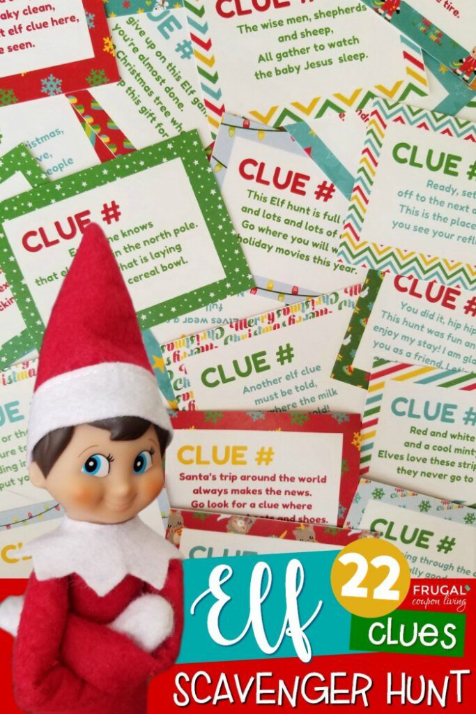 Elf On The Shelf Scavenger Hunt For Christmas With Printable PDF Clues 