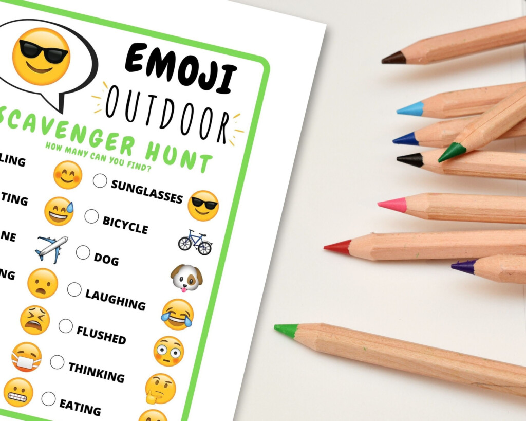 Emoji Outdoor Scavenger Hunt Fun Activity For Kids Tweens Etsy Espa a