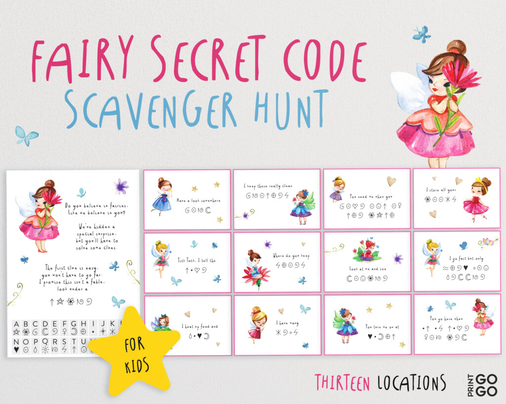 Fairy Scavenger Hunt For Kids Fairies Birthday Treasure Hunt Etsy 