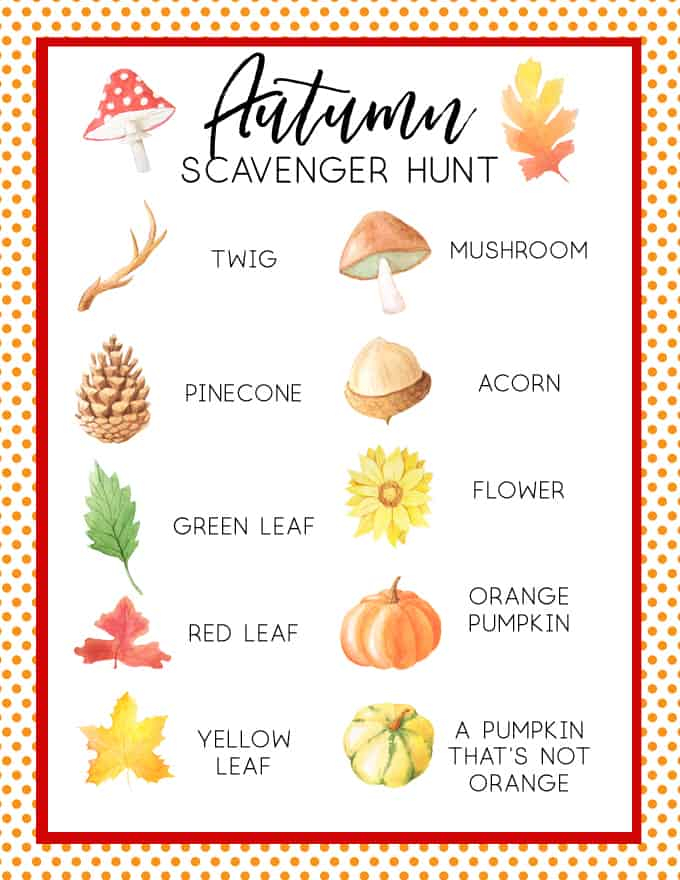 Fall Scavenger Hunt For Kids Free Autumn Scavenger Hunt Printable 