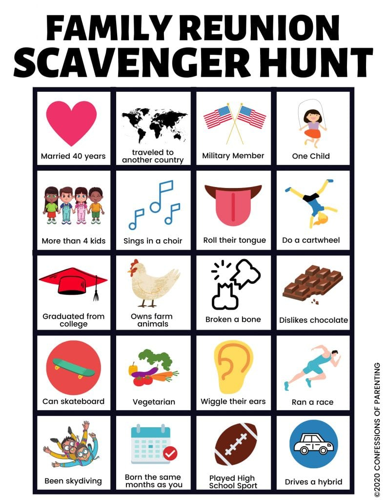 Family Reunion Scavenger Hunt