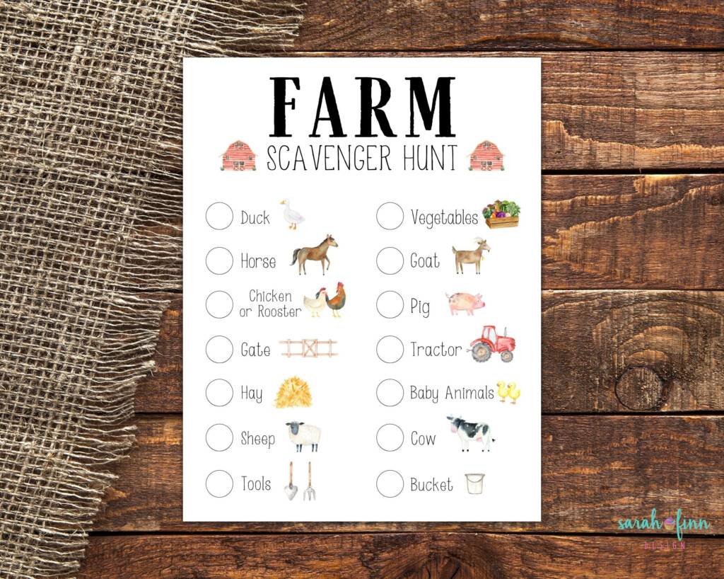 Farm Scavenger Hunt Free Printable Artofit