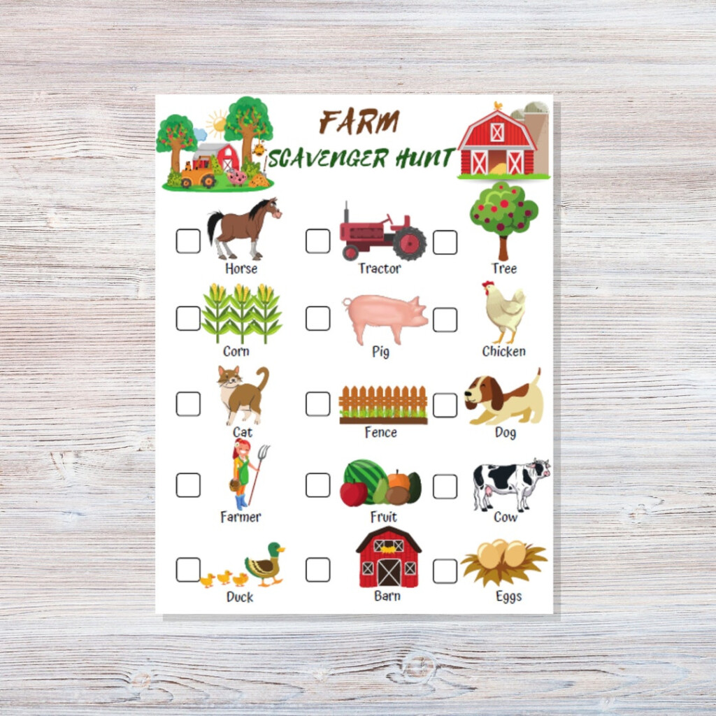 Farm Scavenger Hunt Printable Nature Scavenger Hunt Outdoor Scavenger 