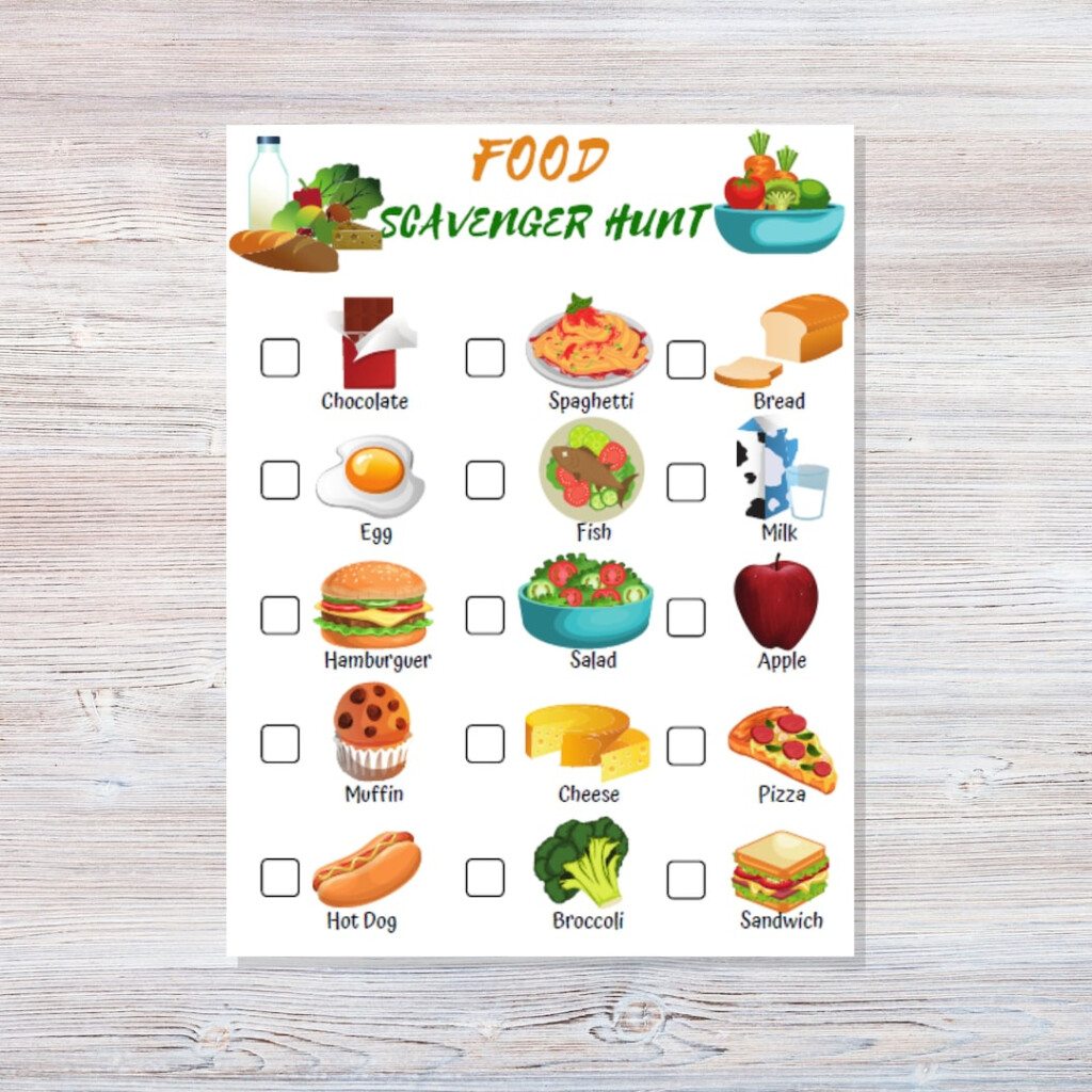 Food Scavenger Hunt Printable Grocery Scavenger Hunt Scavenger For Kids 