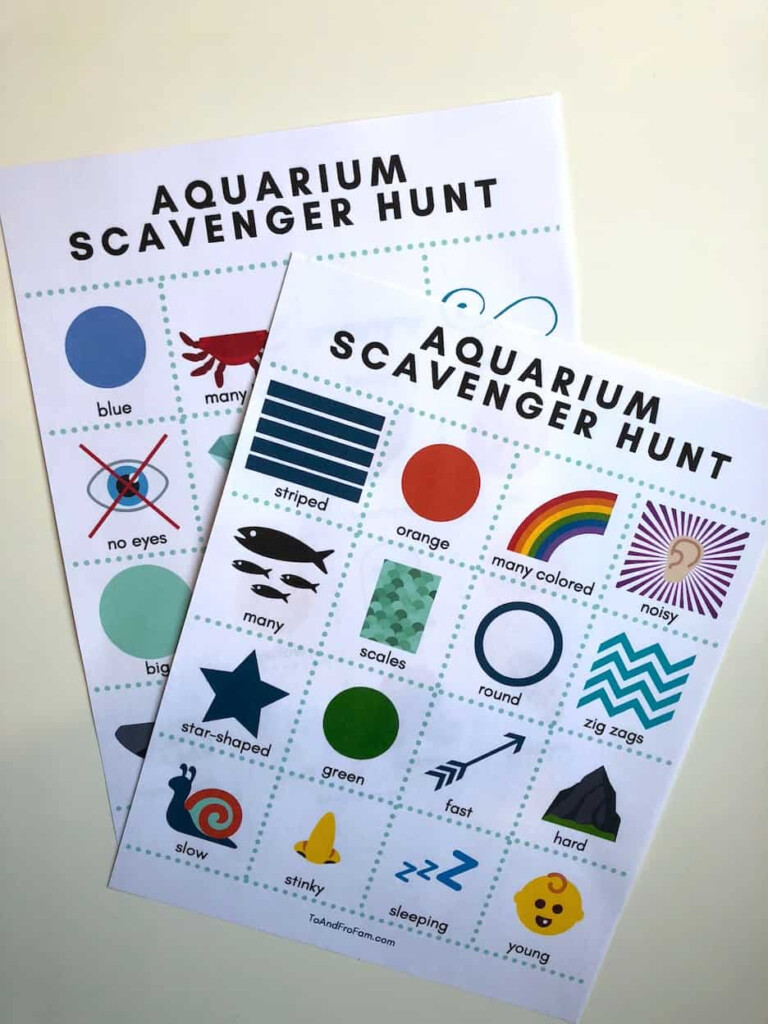 Free Aquarium Scavenger Hunt Printable For Family Fun To Fro Fam