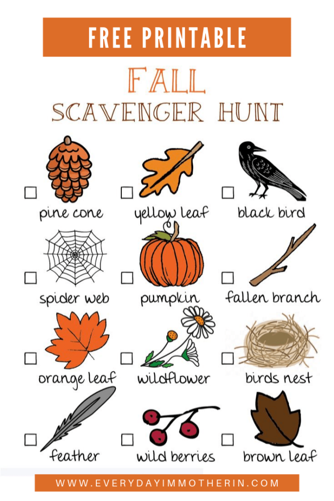 Free Fall Scavenger Hunt Printable