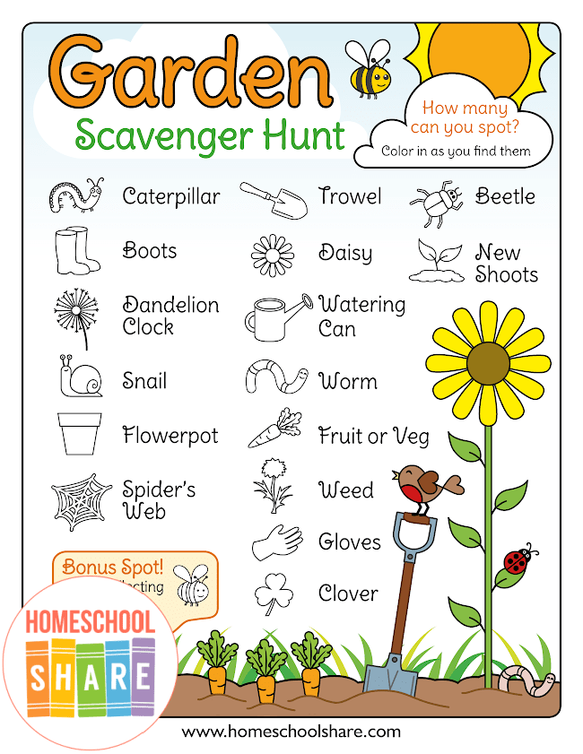 Free Garden Scavenger Hunt Homeschool Share